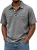 Comercio exterior transfronterizo sitio independiente de Amazon Y2 nueva moda masculina color liso retro manga corta cuello camisero polo para hombre