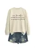 You two cents es un sitio independiente de Amazon Wish, que ofrece sudaderas versátiles con estampado de letras simples para otoño e invierno para mujeres, para comercio exterior.