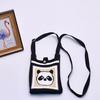 2024 Bolsa de Mão Mini de Tricô Guofeng Panda Bolsa de Celular Fashion Guofeng Bolsa de Ombro Bolsa Casual Versátil