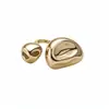 Anillo Abierto Irregular Circular Plegado Estilo Europeo y Americano 2026 Diseño de Nicho Anillo para Viajar Lujo Ligero Joyería de Alta Gama