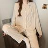 Pijamas casuales sencillos para mujer, primavera y otoño, nuevo cárdigan coreano de manga larga, traje de alta gama, ropa para el hogar al por mayor