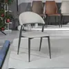 Cadeira de Jantar Minimalista Italiana Luxo Leve Aço Inoxidável Designer Casa Cadeira com Encosto Confortável Sedentário Alto Senso Cadeira de Negociação