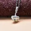 Collar con colgante de corona de plata de ley 925 color oro y plata a juego patrón tangcao diseño de nicho temperamento de lujo ligero cadena para camiseta suéter
