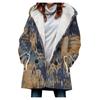 Gabardina de invierno para mujer, nueva 2023, gruesa, de imitación de cordero, estilo europeo y americano, con costuras florales, venta al por mayor, con capucha