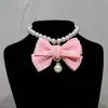 Collares para Mascotas Transfronterizos, Collares de Perlas para Gatos, Collares de Moda de Comercio Exterior, Pajaritas para Perros, Personalización de Accesorios para Mascotas