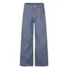 G60085 Tendencia Americana Unisex Retro Azul Francés Bordado Diseño High Street Jeans Rectos Sueltos para Hombre
