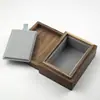 Caja de Madera de Nogal Negro Tapa Superior e Inferior Empaque Caja Vacía Tamaño Pequeño Caja Tipo Cajón Caja con Tapa abatible Caja de Almacenamiento