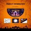 Bandeira pendurada em formato de leque semicircular para Halloween com padrões de castelo assombrado, abóbora e fantasma para decoração de feriado de pátio e varanda