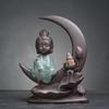 Inciensario de reflujo Zen creativo de gran venta Exquisito quemador de aromaterapia de cerámica de arcilla púrpura Pieza de decoración de incienso para escritorio en casa para interiores