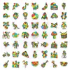 50 Adesivos Coloridos Patchwork de Desenho Animado para Crianças, Estilo Graffiti Artístico, Adesivos para Decoração de Diário e Tablet