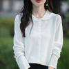 Chaqueta Cardigan de Solapa Manga Larga al por Mayor Otoño 2024 Nuevo Suéter de Punto de Lana para Mujer