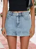 Comercio exterior transfronterizo Amazon despacho europeo y americano falda corta de mezclilla suelta casual vintage lavada en azul para verano y otoño