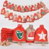 2025 Novo Calendário do Advento de Natal Saco de Presente Contagem Regressiva 24 Sacos Penduráveis Cordão Doce Pacote Bolso Conjunto