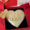 Pastel con Forma de Corazón Dorado para Regalo que Contiene Oro, Pastel Pintado para el Día de la Madre, Regalo para el Día de San Valentín 520, Colección de Inversión, Pequeño Regalo