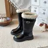 Botas para Niños Niños 2026 Otoño Nuevas Botas de Moda con Suela Gruesa Calientes con Felpa Botas de Caña Alta Engrosadas Versátiles Botas de Algodón