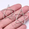 34x 30mm 1.4g prata antiga acessórios para joias DIY sol, lua e estrelas estrela de cinco pontas vazada pingente