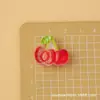 Adornos de resina transparentes y tridimensionales de cereza y fresa, pequeños accesorios para manualidades DIY, dijes creativos para zapatos, imanes para refrigerador, artículos de comida en miniatura