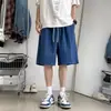 Shorts Casuales Retro Japoneses para Hombre Verano Nuevo Color Sólido Holgados Versátiles de Cinco Puntos