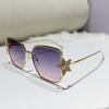 Nuevas Gafas de Sol con Marco Grande de Metal Estilo Europeo y Americano Serie D Estrella de Cinco Puntas Tendencia Fotografía Callejera Gafas de Sol Transfronterizas Europeas y Americanas