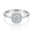 Anel de Prata Esterlina 925 com Moissanita Quadrada de 1 Quilate, 4 Garras, para Mulheres, Venda Quente Transfronteiriça Pang Donglai