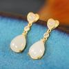 Pendientes Yuexin de plata de ley 925 con forma de gota de agua y borlas de ágata roja del sur para mujer, estilo étnico chino
