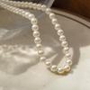 Colar de Pérolas Imitação Cristal Shijia Retro de Luxo Leve Alta Brilhança Corrente de Clavícula Elegante Estilo Ins Feminino Novo de Verão