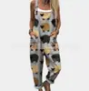 Pantalones de tirantes casuales de verano con estampado floral digital 3D para mujer, transfronterizos de Amazon Europa y América