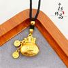 Loja de ouro mesmo estilo alta cor-retendo areia moeda de ouro saco da sorte pingente feminino cobre banhado a ouro saco de dinheiro saco da sorte pingente diy acessórios