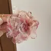 Estilo Escandinavo Pin de Rosa Flor de Gasa Flor Artificial Flor Falsa Pasador de Pelo Hecho a Mano DIY Pasador Accesorios para el Cabello Lolita Tocado