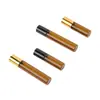 Botella rollerball marrón de 3 ml, botella rollerball transparente de 5 ml, botella de aceite esencial de 10 ml, botella dispensadora de perfume, botella de vidrio, fabricante en stock