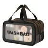Bolsa de Lavado con Separación Seco y Húmedo Bolsa Cosmética de PVC Translúcido Mate Gran Capacidad Impermeable de Alto Nivel Bolsa de Almacenamiento y Fidelidad