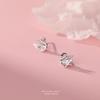 S999 Plata de pie pendientes pequeños con incrustaciones de cisne hembra coreano elegante temperamento francés lujo ligero lujo ligero lujo joyería para la oreja generación