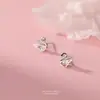 Brincos de Prata Pura S999 Cisne Pequeno com Diamante para Mulheres Estilo Coreano Elegante Francês Luxo Acessível Brincos de Luxo Acessível Dropshipping