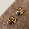 Aretes de Borla de Perla de Piedra Natural para Mujer, Estilo Étnico Retro, Modernos Elegantes, Aretes Versátiles, Aretes, Aretes