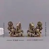 Ornamento Pequeno de Unicórnio com Caractere da Sorte de Latão Criativo para Casa e Escritório, Artesanato Ornamento Decorativo de Mesa em Cobre Estilo Antigo