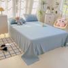 Sábana de Algodón Lavado de Color Sólido Sábana Gruesa Exfoliante Pieza Única Otoño e Invierno Dormitorio Individual Tatami Individual Funda de Almohada Juego de Dos Piezas