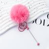 Nuevo Llavero de Bola de Cuentas DIY Llavero de Peluche Colgante Colgante Corazón de Niña Llavero Peludo
