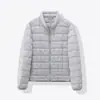 Chaqueta Ligera de Plumas para Mujer 2026 Otoño/Invierno Nueva 90% Plumas Cuello Alto Corto Moda Cuadros Ropa de Abrigo Cálida para Viajar