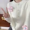 2026 Suéter Cardigan Suave e Delicado de Primavera e Outono Feminino Cardigan de Outono e Inverno Top Curto de Tricô Solto Roupas Simples Femininas