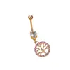 Anillo para Ombligo de Acero Inoxidable 316L, Piercing para Ombligo Hoja de Arce Dorada, Botón para Ombligo en Forma de Corazón, Anillo para Ombligo Lirio del Valle, Piercing para Ombligo, Botón para Ombligo