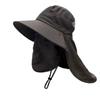 Sombrero de Sol con Cubierta Facial para Exterior y Protección de Cuello para Hombres y Mujeres Verano Ala Grande Anti-UV Sombrero de Sol Ciclismo Pesca Montañismo
