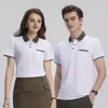 Camisa Polo Personalizada para Garçom Roupa de Trabalho para Homens Restaurante de Catering Restaurante de Hot Pot Loja de Chá com Leite Camiseta com Lapela Logo Impresso para Mulheres