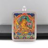 Colgante Thangka de Aleación de Xizang Plateado Galvanizado Buda Guardián de los Ocho Maestros Huang Caishen Buda Portátil