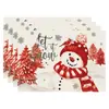 Amazon Manteles Navideños Muñeco de Nieve Árbol de Navidad Manteles Decoración de Mesa de Comedor Occidental Manteles Aislantes Fiesta Navideña