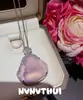 Joia Pedra da Paz Grande de Calcedônia Verde Brasileira com Cravação de Diamante Colar Novo Estilo Chinês Corrente para Suéter Buda de Calcedônia Rosa