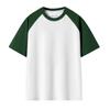 Nueva Camiseta de Verano de Algodón Puro Pesado 280g 32 Hilos Dobles Cuello Redondo Manga Corta Raglán para Hombre Estampado de Marca Trendy a Contraste