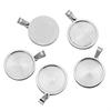 Base colgante redonda Time Gem de acero inoxidable de 20 mm con hebilla de melón, accesorios para collares DIY con borde cruzado