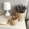 Cesta de Armazenamento, Caixa de Armazenamento de Cosméticos Estilo Jardim em Rattan, Porta-Canetas de Mesa, Cesta para Arranjo de Flores