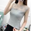 Novo Quente Sexy Doce Colete Bordado em Renda para Mulheres Camisa Base Slim-fit Emagrecedora de Verão para Mulheres