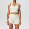 Ropa de Yoga Ajustada de Cintura Alta Europea y Americana Levanta Glúteos Traje Corto Prendas Exteriores Espalda Bonita Secado Rápido Transpirable Ropa para Correr y Fitness